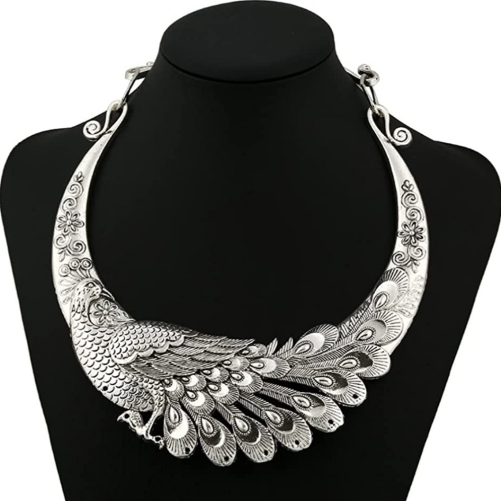 New peacock statement collar necklace